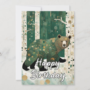 Benutzerdefinierter 50. Art Nouveau Bär Geburtstag Dankeskarte