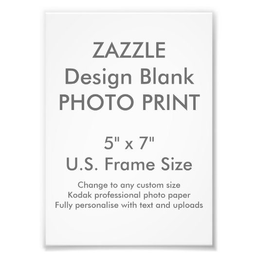 Benutzerdefinierter 5 Zoll x 7 Zoll Foto Print (US (Vorne)