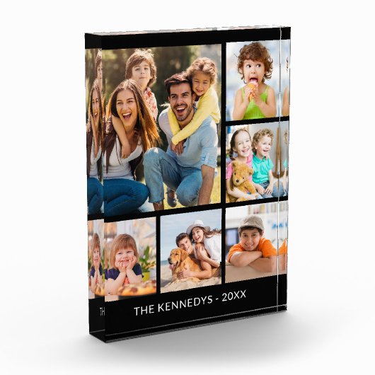 Benutzerdefinierter 6-BildCollage-Familienname Min Fotoblock (Links)