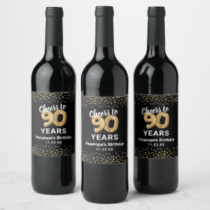 Benutzerdefinierter 90. Geburtstag Weinetikett