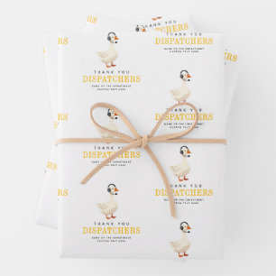 Benutzerdefinierter 911-Dispatcher Gans mit Headse Geschenkpapier Set