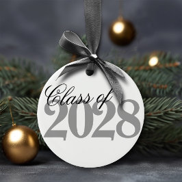 Benutzerdefinierter Abschluss | Einfaches Jahr und Keramik Ornament