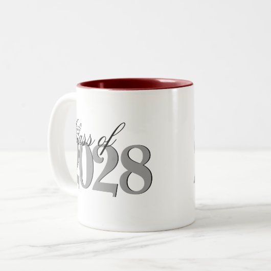 Benutzerdefinierter Abschluss | Einfaches Jahr und Zweifarbige Tasse (Vorderseite Links)