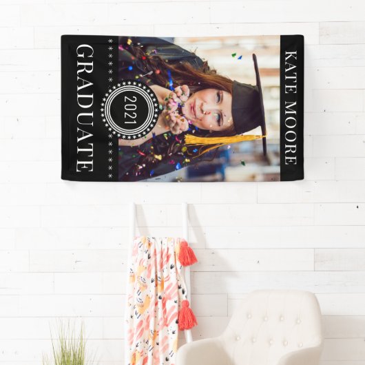 Benutzerdefinierter Abschluss für Schwarz-weißes F Banner (Insitu)