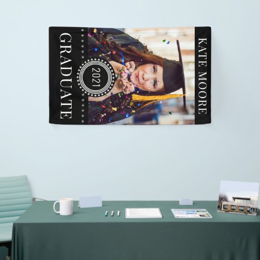 Benutzerdefinierter Abschluss für Schwarz-weißes F Banner (Messeveranstaltung)