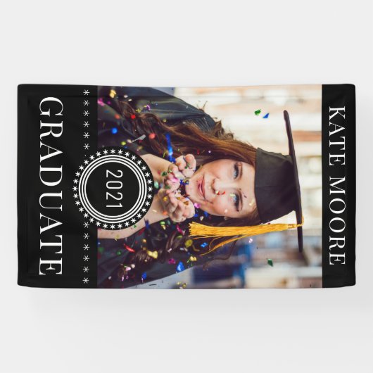 Benutzerdefinierter Abschluss für Schwarz-weißes F Banner (Horizontal)