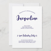 Benutzerdefinierter Abschluss Lila Skriptfoto-Coll Einladung (Rückseite)