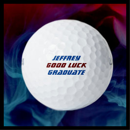 Benutzerdefinierter Abschluss Name Blau und Burgun Golfball