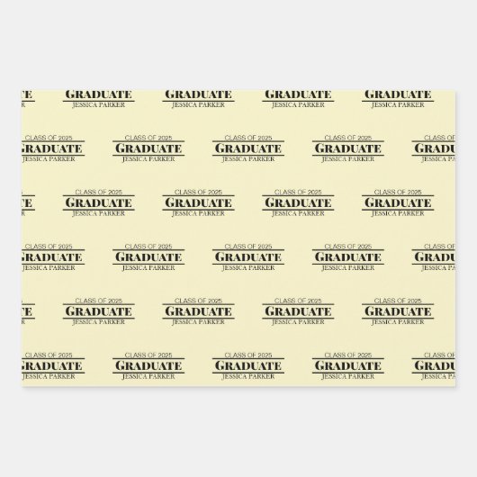 Benutzerdefinierter Abschluss Name Modern Geschenkpapier Set (Vorderseite)