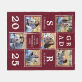 Benutzerdefinierter Abschluss Personalisiert 6 Fot Fleecedecke (Vorderseite (Horizontal))