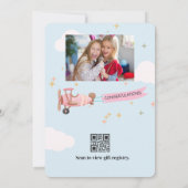 Benutzerdefinierter Abschluss, QR-Code, Foto, Kid- Einladung (Rückseite)