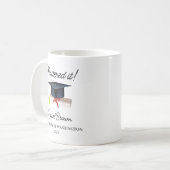 Benutzerdefinierter Abschlussbecher für Absolvente Kaffeetasse (Vorderseite Links)