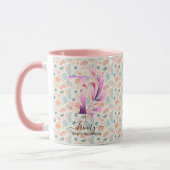 Benutzerdefinierter abstrakter Boho-Chic-Monogramm Tasse (Links)