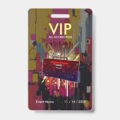 Benutzerdefinierter abstrakter Farbblock-VIP-Pass  Ausweis (Rückseite)