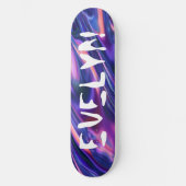 Benutzerdefinierter Add Name Lila Cyberpunk-Stil Skateboard (Vorderseite)