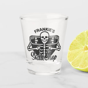 Benutzerdefinierter ADD NAME Totenkopf Skateboard Schnapsglas