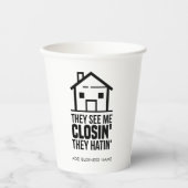 Benutzerdefinierter Agent- mit Echtzeit-Anwesen Pappbecher (Vorderseite)