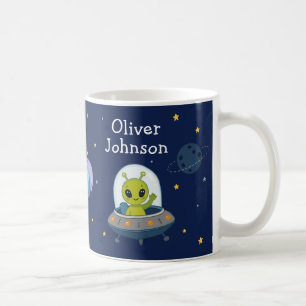 Benutzerdefinierter Alien in UFO-Weltraum Kaffeetasse