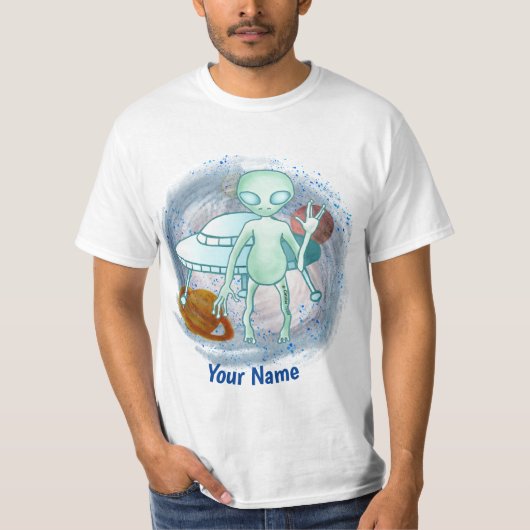 Benutzerdefinierter Alien Invader T - Shirt (Vorderseite)