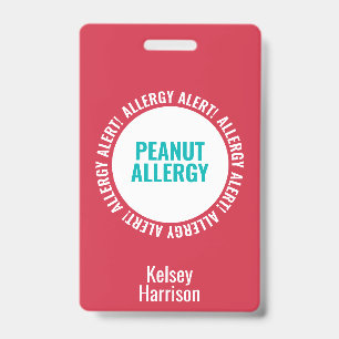 Benutzerdefinierter Allergie-Alarm-Anhänger für Ki Ausweis