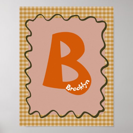 Benutzerdefinierter Alphabet-Buchstabe B Poster Ki (Vorne)