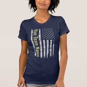 Benutzerdefinierter amerikanischer Flagge Team Nam T-Shirt