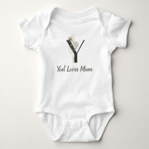 Benutzerdefinierter Anfang Y mit weicher Blume Baby Strampler