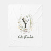 Benutzerdefinierter Anfang Y mit weicher Blume Fleecedecke (Vorderseite)
