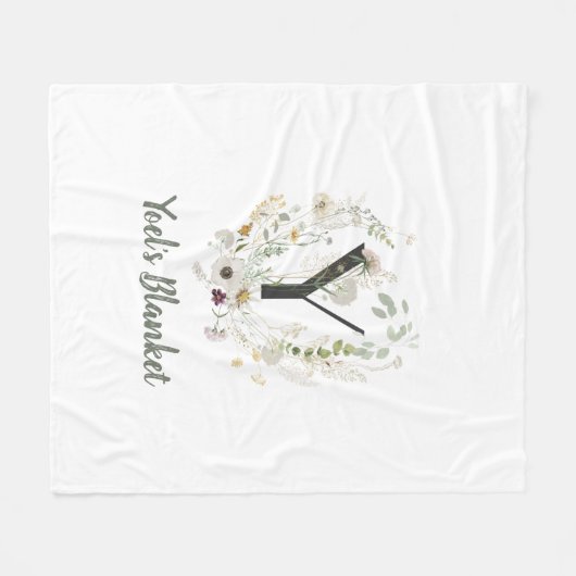 Benutzerdefinierter Anfang Y mit weicher Blume Fleecedecke (Vorderseite (Horizontal))