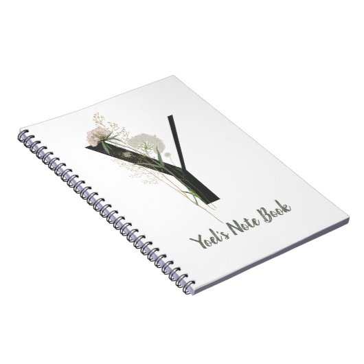 Benutzerdefinierter Anfang Y mit weicher Blume Notizblock (Rechte Seite)