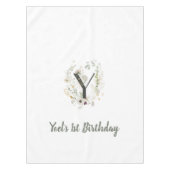 Benutzerdefinierter Anfang Y mit weicher Blume Tischdecke (Vorderseite)