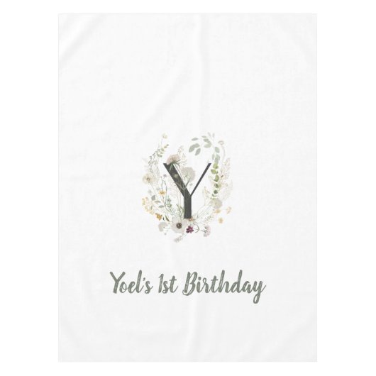 Benutzerdefinierter Anfang Y mit weicher Blume Tischdecke (Vorderseite)