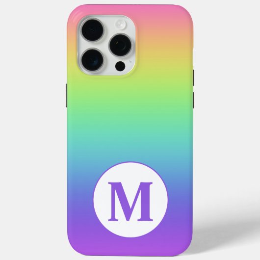 Benutzerdefinierter anfänglicher Regenbogen Case-Mate iPhone Hülle (Rückseite)