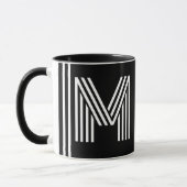 Benutzerdefinierter Anfangs- und Name | Modern Bla Tasse (Links)