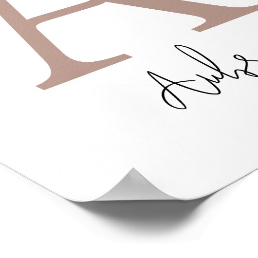 Benutzerdefinierter Anfangs- und Name | Moderne Mo Poster (Ecke)