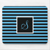 Benutzerdefinierter Anfangsbuchstabe Blau und schw Mousepad (Vorne)