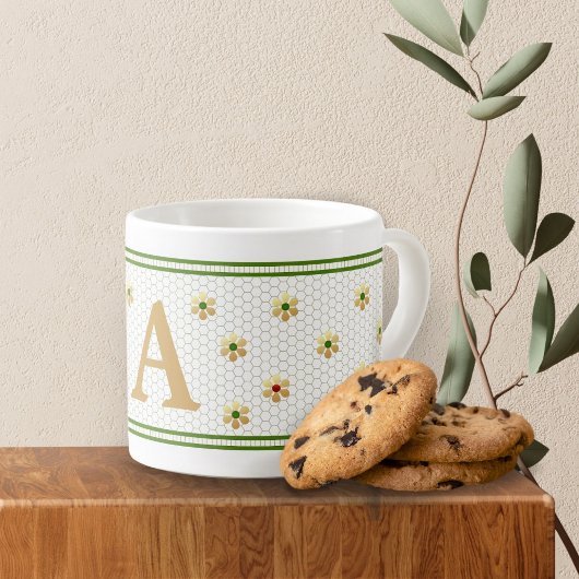 Benutzerdefinierter Anfangsbuchstabe | Chic Gold D Espressotasse