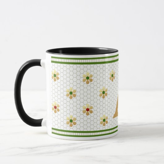 Benutzerdefinierter Anfangsbuchstabe | Chic Gold D Tasse (Links)