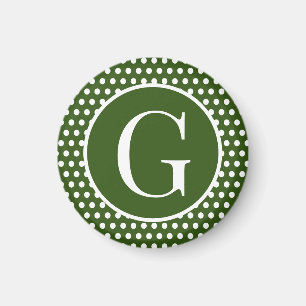 Benutzerdefinierter Anfangsbuchstabe Dark Green Po Magnet