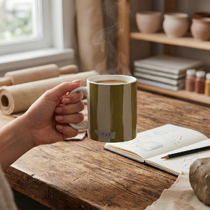 Benutzerdefinierter Anfangsbuchstabe Dunkel-Ocker- Kaffeetasse