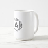 Benutzerdefinierter Anfangsbuchstabe Eleganter Blu Kaffeetasse (VorderseiteRechts)