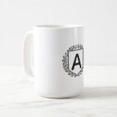 Benutzerdefinierter Anfangsbuchstabe Eleganter Blu Kaffeetasse (Vorderseite Links)
