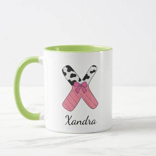 Benutzerdefinierter Anfangsbuchstabe Name Becher | Tasse (Links)