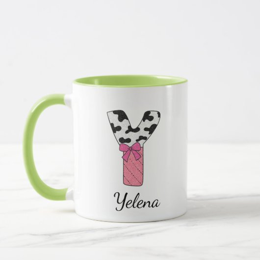 Benutzerdefinierter Anfangsbuchstabe Name Becher | Tasse (Links)