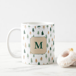 Benutzerdefinierter Anfangsbuchstabe Pine Mug | Pe Kaffeetasse