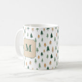 Benutzerdefinierter Anfangsbuchstabe Pine Mug | Pe Kaffeetasse (Vorderseite Links)