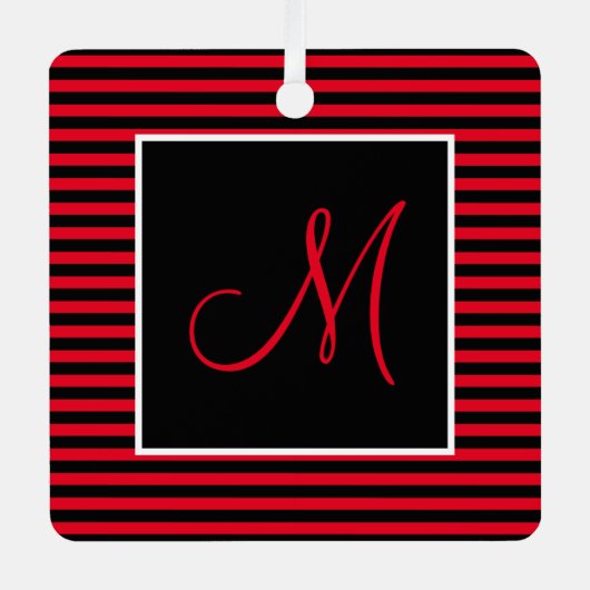 Benutzerdefinierter Anfangsbuchstabe Rot und Schwa Ornament Aus Metall (Vorderseite)