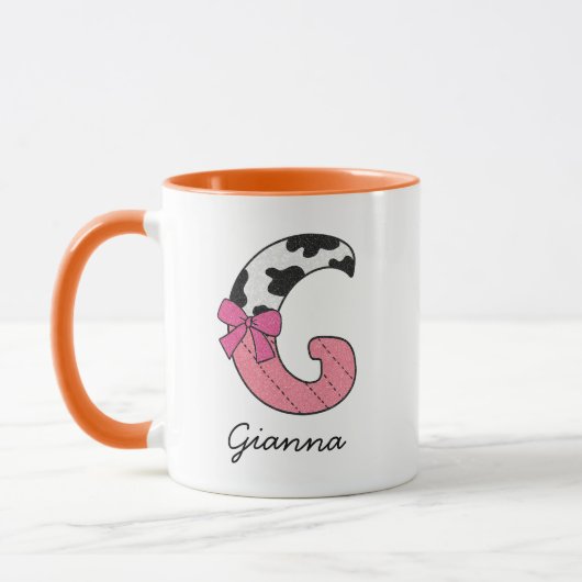Benutzerdefinierter Anfangsbuchstabe Tasse | Pink (Links)