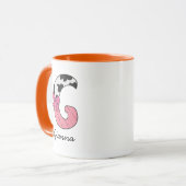 Benutzerdefinierter Anfangsbuchstabe Tasse | Pink (Vorderseite Links)