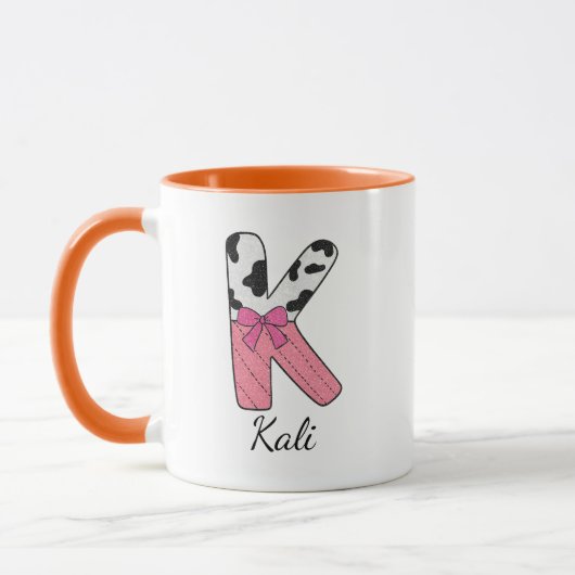 Benutzerdefinierter Anfangsbuchstabe Tasse | Pink (Links)